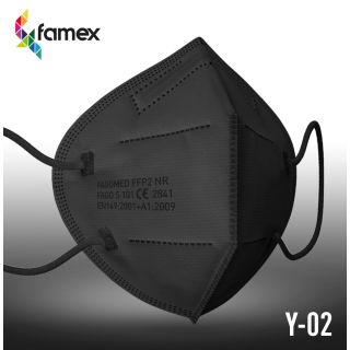Famex FFP2 Μαύρη 10τμχ Μάσκα Προστασίας