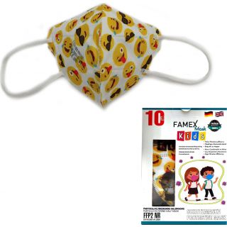 Famex FFP2 Άσπρη 10τμχ Παιδική Μάσκα Προστασίας με Διάφορα Σχέδια