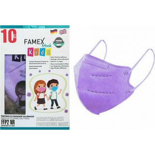 Famex FFP2 Mωβ 10τμχ Παιδική Μάσκα Προστασίας