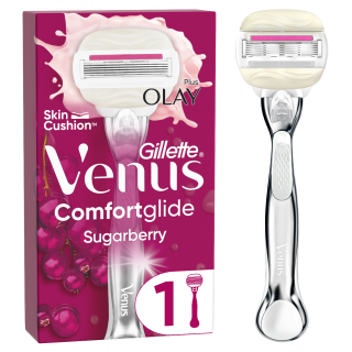 Gillette Venus Comfort Glide Sugarberry Scent Γυναικείο Ξυραφάκι 1 Τεμάχιο + 1 Ανταλλακτικό