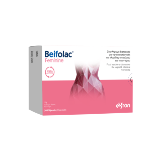 Eifron Beifolac Feminine Dual Action 20 Capsules Dual Probiotic Support for Vaginal & Gut Flora Balance