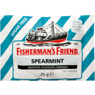 Fisherman's Friend Spearmint 25gr Καραμέλες για το Λαιμό Χωρίς Ζάχαρη με Γεύση Μέντα