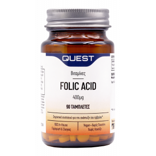 Quest Folic Acid 400μg 90 Tabs Φολικό Οξύ