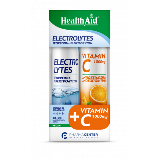 Health Aid Pack Electrolytes 20 Effervescent Tablets + Vitamin C 1000mg 20tabs