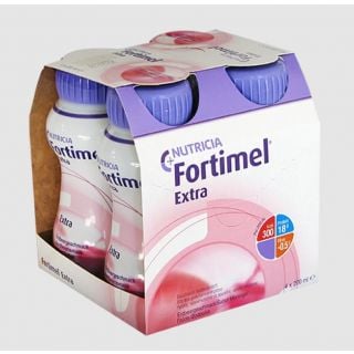 Nutricia Fortimel Extra Strawberry Υπερπρωτεϊνικό Ρόφημα Mε Γεύση Φράουλα, 4 X 200ml