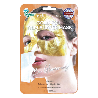 Kocostar Premium Gold Foil Triple Layer Mask 25ml Triple-Layer Face Mask for Long-Lasting Hydration & Glow