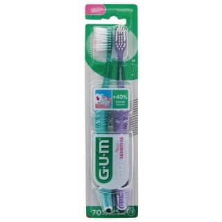 Gum Toothbrushes Pro Sensitive 510 Duo Pack Οδοντόβουρτσες Μαλακές Για Ευαίσθητα Ούλα 2τμχ