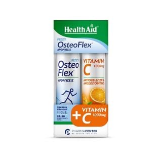Health Aid Fizzy OsteoFlex & Vitamin C 1000mg 20+20 Αναβράζοντα Δισκία