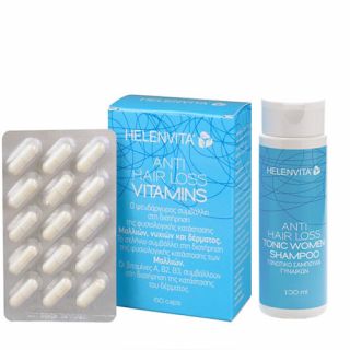 Helenvita Anti Hair Loss Vitamins 60 Caps + Women Tonic Shampoo 100ml