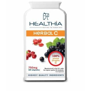 Healthia Herbal C 750mg 100% Φυσική Βιταμίνη C 120Caps