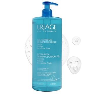 Uriage Extra-Rich Dermatological Gel 1LT Ζελ Καθαρισμού, Προστατεύει από τη Ξηρότητα