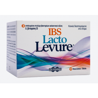Uni-Pharma Lacto Levure IBS 30sachets Συμπλήρωμα Διατροφής με Στελέχη Βακτηρίων Γαλακτικού Οξέος & Βιταμίνη D