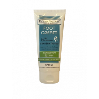 Donna Valente Foot Cream Dry & Cracked Intense Repair 100ml Κρέμα Ποδιών Εντατικής Επανόρθωσης με Μέντα & Ουρία