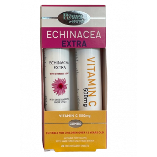 Power Health Echinacea Extra 100mg με Στέβια 20 Αναβράζοντα Δισκία + Vitamin C 500mg 20 Αναβράζοντα Δισκία 