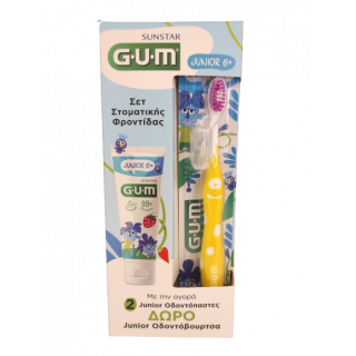 Gum Promo  Οδοντόπαστα GUM® JUNIOR (6+ ετών) x 2 &  Δώρο Παιδική Οδοντόβουρτσα