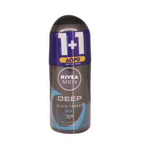Nivea Men Promo Deep Black Carbon Beat 72h Ανδρικό Αντιιδρωτικό Αποσμητικό 2x50ml