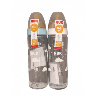 Nuk New Classic Γυάλινο Μπιμπερό Με First Choice+ Θηλή Λάτεξ 0-6μηνών 240ml 1τμχ
