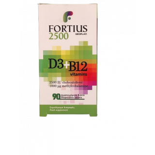 Geoplan Fortius D3 2500IU + B12 1000IU Συμπλήρωμα Διατροφής 90 Ταμπλέτες