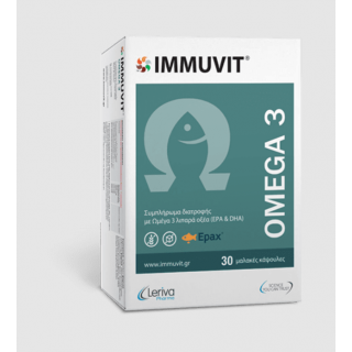 Leriva Immuvit Omega 3 Food Supplement with Omega 3 Fatty Acids (EPA & DHA) 30caps