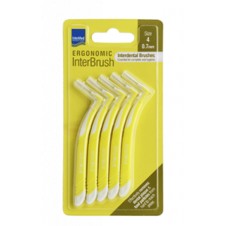 Intermed Ergonomic Interdental Brushes Μεσοδόντια Βουρτσάκια Με Λαβή 0.7mm Size 4, 5τμχ