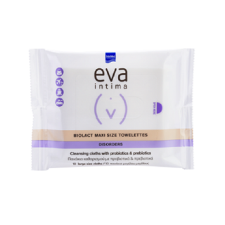 Intermed Eva Intima Biolact Maxi Size Towelettes Πανάκια Καθαρισμού Ευαίσθητης Περιοχής με Προβιοτικά & Πρεβιοτικά 10Τμχ