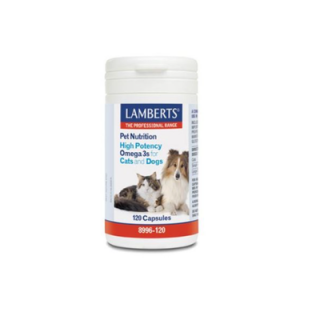 Lamberts Pet Nutrition High Potency Omega 3 for Cats/Dogs 120 Caps