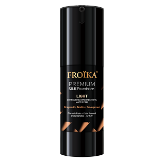 Froika Premium Silk Foundation Light Spf30, Make-Up for Natural Coverage with Vitamin C & Yaluronic Acid 30ml