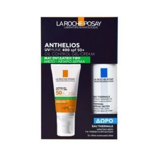 La Roche Posay Anthelios Promo UVmune 400 Oil Control Gel-Cream SPF50+ Αντηλιακή Προστασία Για Το Πρόσωπο Για Λιπαρό Δέρμα 50ml & Eau Thermale Καταπραϋντικό Ιαματικό Νερό 50ml
