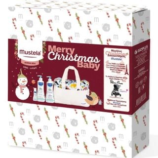 Mustela Merry Christmas Baby - Hydra Bebe Body Milk 500ml & 50ml, Gentle Cleansing Gel 500ml & Baby Changing Bag