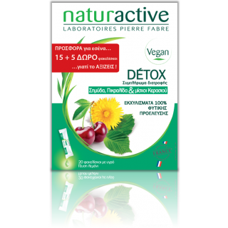 Naturactive Detox Συμπλήρωμα Διατροφής για Αποτοξίνωση 15+5 Φακελίσκοι