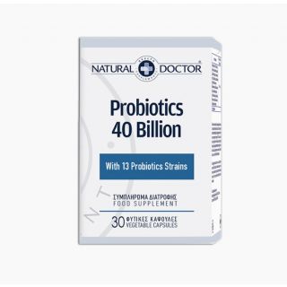 Natural Doctor Probiotics 40 Billion Active Good Bacteris Supercharged 13 Beneficial Strains 30 Caps για την Φυσιολογική Λειτουργία του Εντέρου