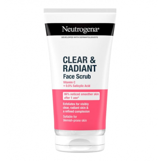 Neutrogena Clear & Radiant Scrub Προσώπου με Βιταμίνη C & Ροζ Γκρέιπφρουτ για Κανονικές Επιδερμίδες 150ml