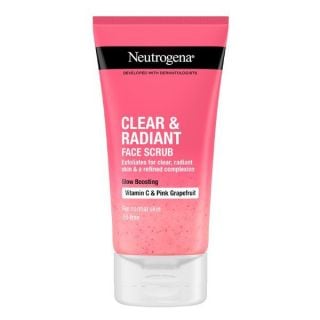 Neutrogena Clear & Radiant Scrub Προσώπου με Βιταμίνη C & Ροζ Γκρέιπφρουτ για Κανονικές Επιδερμίδες 150ml
