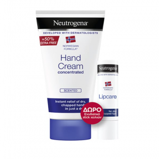 Neutrogena Promo Hand Cream Scented Κρέμα Χεριών Με Άρωμα 75ml & Free Lipcare Για Ενυδάτωση Χειλιών 4.8gr
