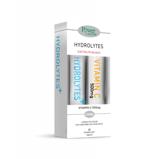 Power Health Hydrolytes Effervevesant 20 Tabs Ηλεκτρολύτες με Στέβια + Vitamin C 500mg 20 Αναβράζοντα Δισκία 1 + 1 ΔΩΡΟ
