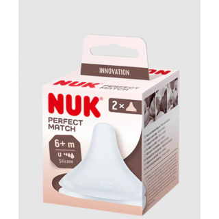 Nuk Perfect Match Θηλές από Σιλικόνη Μικρής Ροής για 6+ μηνών 2τμχ (10.124.031)