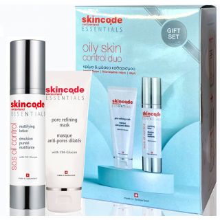 Skincode Oily Skin Control Duo Kit: SOS Oil Control Mattifying Lotion 50ml Ενυδατική Σμηγματορρυθμιστική Κρέμα & Pore Refining Mask 75ml Καθαριστική Μάσκα 