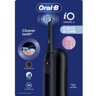 Oral-B iO Series 2 Clean & Care Electric Toothbrush with Travel Case Black 1 Set