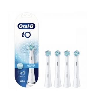 Oral-B iO Ultimate Clean Ανταλλακτικές Κεφαλές Λευκές Ηλεκτρικής Οδοντόβουρτσας, 4 τεμάχια
