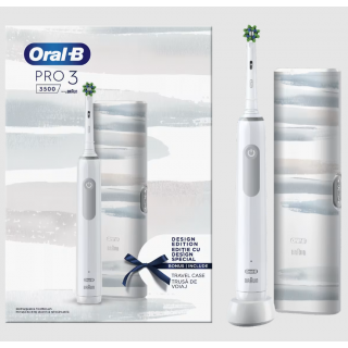 Oral-B Pro 3 3500 Design Edition Ηλεκτρική Οδοντόβουρτσα Λευκή με Θήκη Ταξιδίου 1τμχ