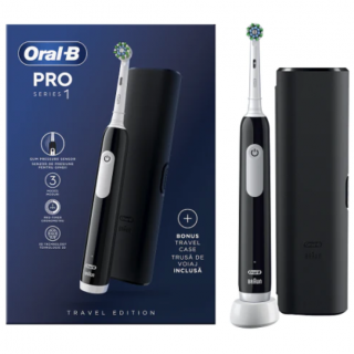 Oral-B Pro Series 1 Black Ηλεκτρική Οδοντόβουρτσα Με Θήκη Ταξιδίου - Μαύρη 1 τμχ
