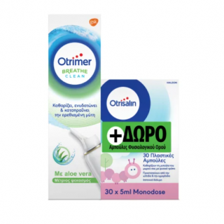 Haleon Promo Otrimer Breath Clean Aloe Vera 100ml for Nasal Hydration & Relief + Otrisalin 30 Ampoules for Gentle Nasal Cleansing