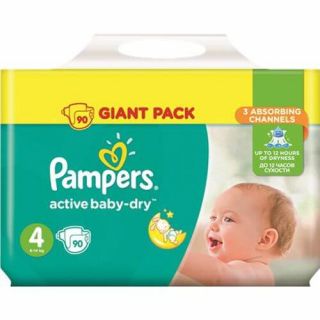 Pampers Active Baby Dry Maxi No4 (8 - 14kg) 90 Τεμάχια