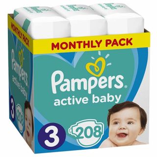 Pampers Active Baby Giant Pack No3 (6 - 10kg) 208