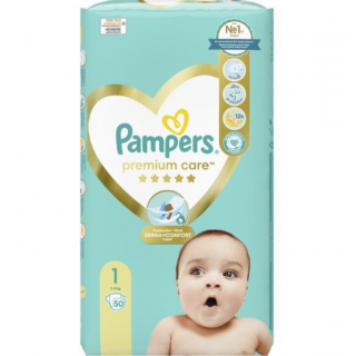 Pampers Premium Care Newborn No1(2-5 kg) 50 τεμάχια
