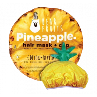 Bear Fruits Μάσκα Μαλλιών & Σκουφάκι Pineapple για Αποτοξίνωση & Ανανέωση 1τμχ