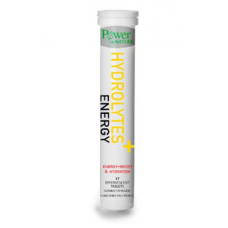 Power of Nature Hydrolytes Plus Energy 17 Αναβράζουσες Ταμπλέτες Συνδυασμός ηλεκτρολυτών με αμινοξέα, καφεΐνη και βιταμίνες Β