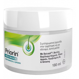 Priorin Hair Mask for Enhancing Hair Growth & Shine 180ml Μάσκα μαλλιών για ενίσχυση της ανάπτυξης και της λάμψης των μαλλιών