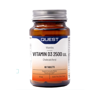Quest Vitamin D3 2500iu Συμπλήρωμα Bιταμίνης D3 για Ανοσοποιητικό & Οστά 60ταμπλέτες