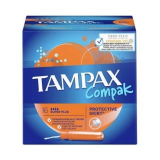 Tampax Compak Super Plus 16 Τεμάχια Ταμπόν με Απλικατέρ για Αυξημένη Ροή